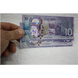 Canada Ten Dollar Bills (2)