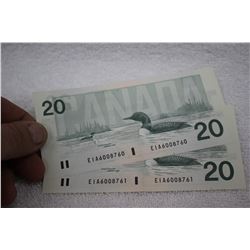 Canada Twenty Dollar Bills (2)