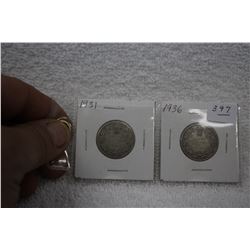 Canada Twenty-five Cent Coins (2)