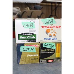 Box of 20 ga #6 Short; Box of 20 ga #4 Shot; Box of 20 ga #9 Shot & Box of 20 ga 7 1/2 Shot