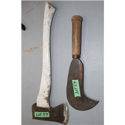 2 1/2 lb. Axe w/Short Handle & a Grub Axe