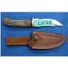 Image 1 : 11 cm. Stainless Knife w/Wood & Brass Handle and Sheath
