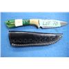 Image 1 : 12 cm. Damascus Knife w/Bone & Brass Handle and Sheath