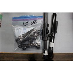 Bag of 22 Rifle Mounts & 2 Scopes