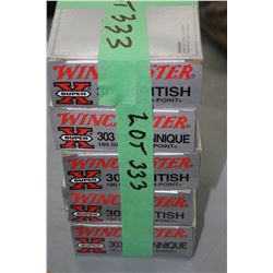 5 Boxes of Winchester 303 British 180 gr. Factory