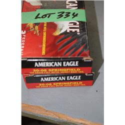 2 Boxes of American Eagle 30.06 SPRG 150 gr. Full Metal Jacket Boat Tail Factory