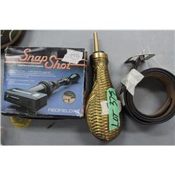 Leather Belt (Size 46), Powder Horn & a Scope Camera