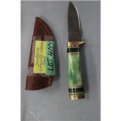 4.25" Stainless Steel Knife w/Stained Camel Bone Handle & Sheath