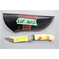 4" Damascus Knife w/Stained Camel Bone Handle