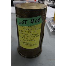 1942 U.S. Navy Shell Ashtray - Marked 97th N.C.B.