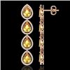 Image 2 : 9.2 CTW Fancy Citrine & Diamond Halo Earrings 10K Rose Gold - REF-154W2F - 41325