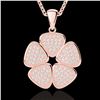 Image 2 : 0.80 CTW Micro Pave VS/SI Diamond Designer Necklace 14K Rose Gold - REF-69W6F - 22602