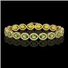 Image 1 : 13.87 CTW Peridot & Diamond Halo Bracelet 10K Yellow Gold - REF-251X6T - 40480