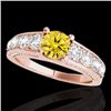 Image 1 : 2.55 CTW Certified Si/I Fancy Intense Yellow Diamond Solitaire Ring 10K Rose Gold - REF-294A5X - 355