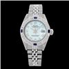 Image 2 : Rolex Men's Stainless Steel, QuickSet, Roman Dial with Diam/Sapphire Bezel - REF-521M2F