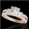 Image 1 : 1.5 CTW H-SI/I Certified Diamond 3 Stone Solitaire Ring 10K Rose Gold - REF-172T8M - 35404