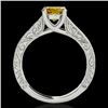 Image 2 : 1.82 CTW Certified Si/I Fancy Intense Yellow Diamond Solitaire Ring 10K White Gold - REF-254H5A - 34
