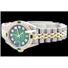 Image 2 : Rolex Men's Two Tone 14K Gold/SS, QuickSet, Diam Dial & Diam/Emerald Bezel - REF-557N3A