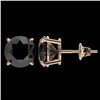 Image 2 : 3.50 CTW Fancy Black VS Diamond Solitaire Stud Earrings 10K Rose Gold - REF-71N5Y - 36701