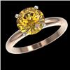 Image 2 : 2.50 CTW Certified Intense Yellow SI Diamond Solitaire Ring 10K Rose Gold - REF-836T4M - 32951
