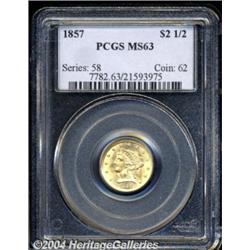 1857[$2 1/2] MS63 PCGS.