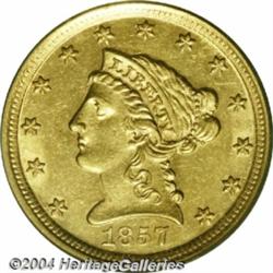 1857-D[$2 1/2] MS61 PCGS.