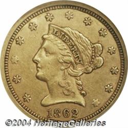 1862/1[$2 1/2] AU53 NGC.