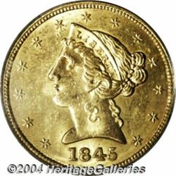 1845[$5] MS62 PCGS.