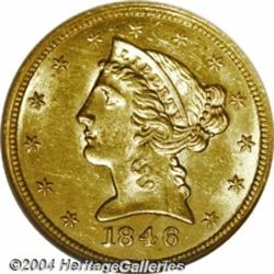 1846[$5] Small Date MS63 NGC.