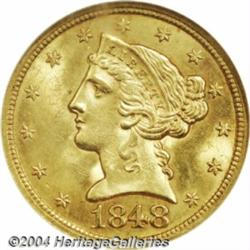 1848[$5] MS64 NGC.