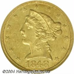 1848-C[$5] MS64 NGC.