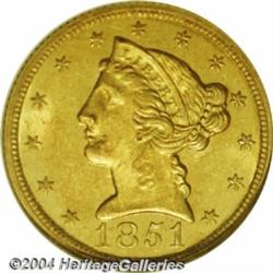 1851-C[$5] MS64 NGC.