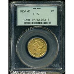 1854-D[$5] Large D Fine 15 PCGS.