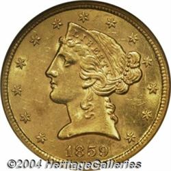 1859[$5] MS62 NGC.