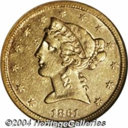 1861-S[$5] AU50 NGC.