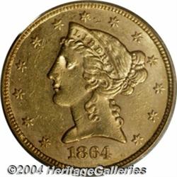 1864[$5] AU58 PCGS.