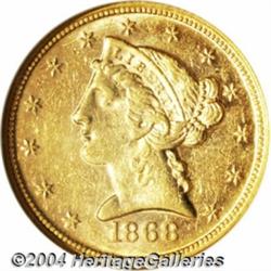 1868[$5] AU58 NGC.