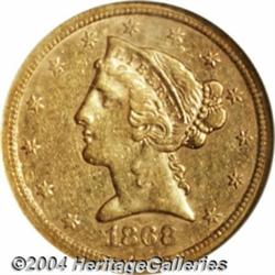 1868-S[$5] AU55 NGC.