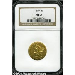 1870[$5] AU55 NGC.