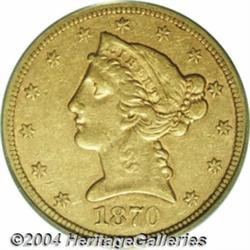 1870-S[$5] XF45 PCGS.