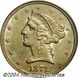 1871-S[$5] AU53 PCGS.