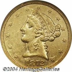 1872-S[$5] AU53 NGC.