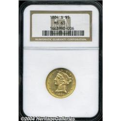 1884-S[$5] MS63 NGC.