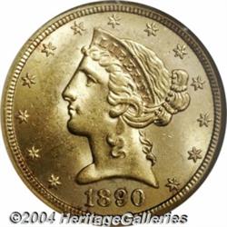 1890-CC[$5] MS64 NGC.