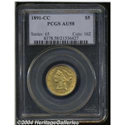 1891-CC[$5] AU58 PCGS.