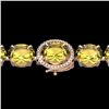Image 1 : 78 CTW Citrine & Micro Pave VS/SI Diamond Halo Designer Bracelet 14K Rose Gold - REF-212N8Y - 22254