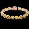 Image 2 : 78 CTW Citrine & Micro Pave VS/SI Diamond Halo Designer Bracelet 14K Rose Gold - REF-212N8Y - 22254