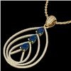 Image 1 : 2 CTW Sapphire & Micro Pave VS/SI Diamond Designer Necklace 18K Yellow Gold - REF-133W3F - 22472