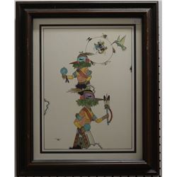 HOPI INDIAN PAINTING  ( SUMATZKUKU)