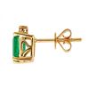 Image 2 : 1.13 ctw Emerald and Diamond Earrings - 14KT Yellow Gold